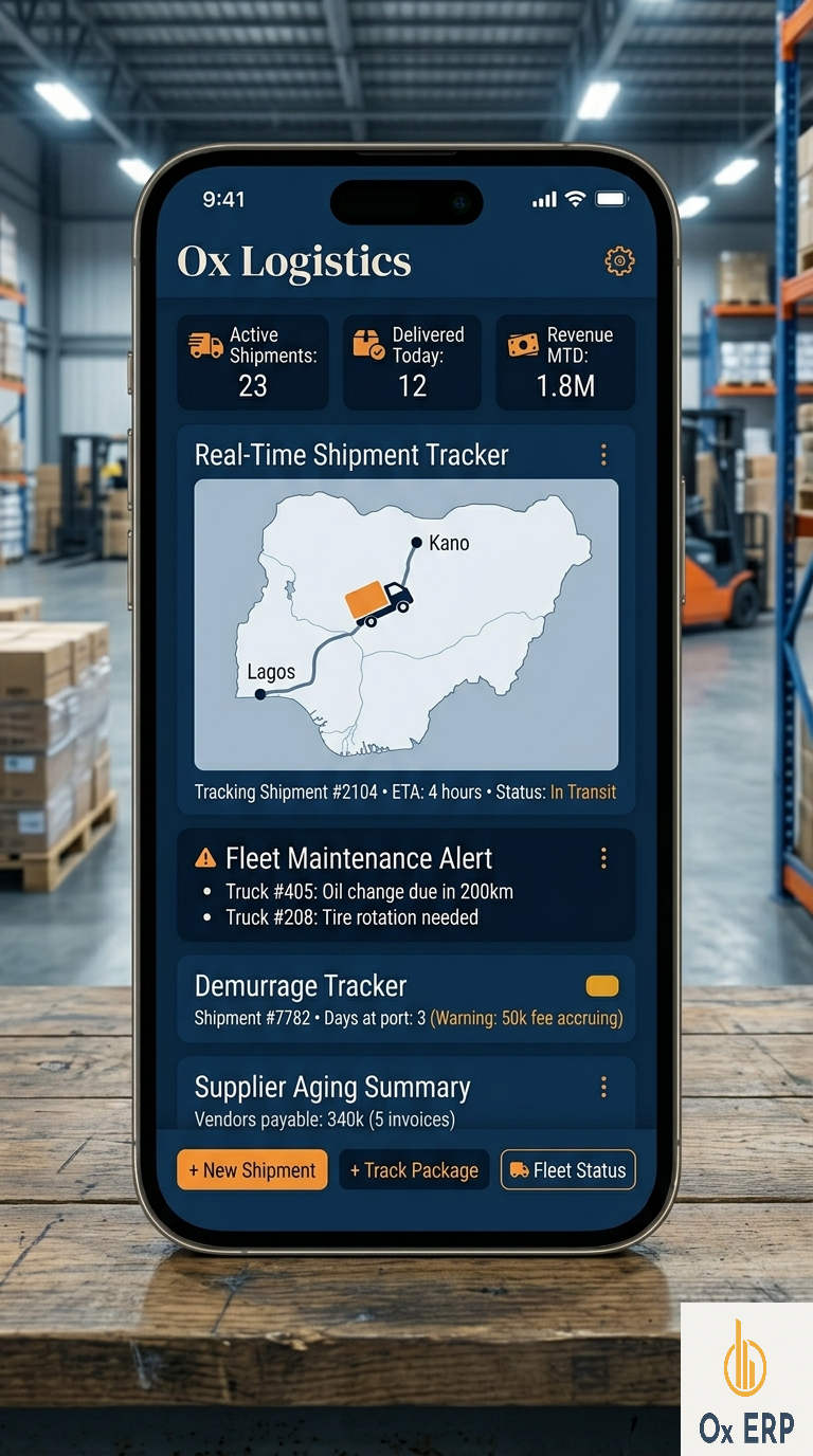 Ox Logistics ERP Dashboard