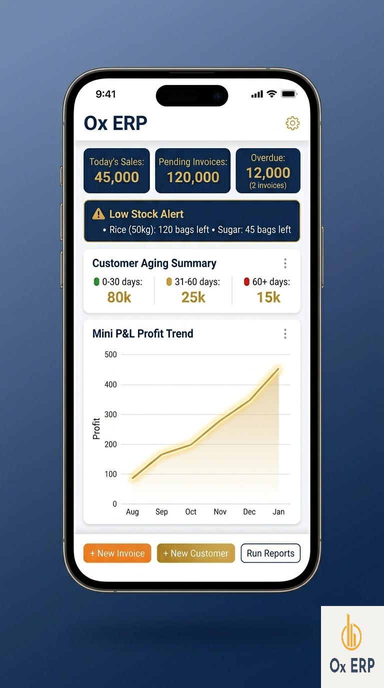 Ox Trading ERP Dashboard